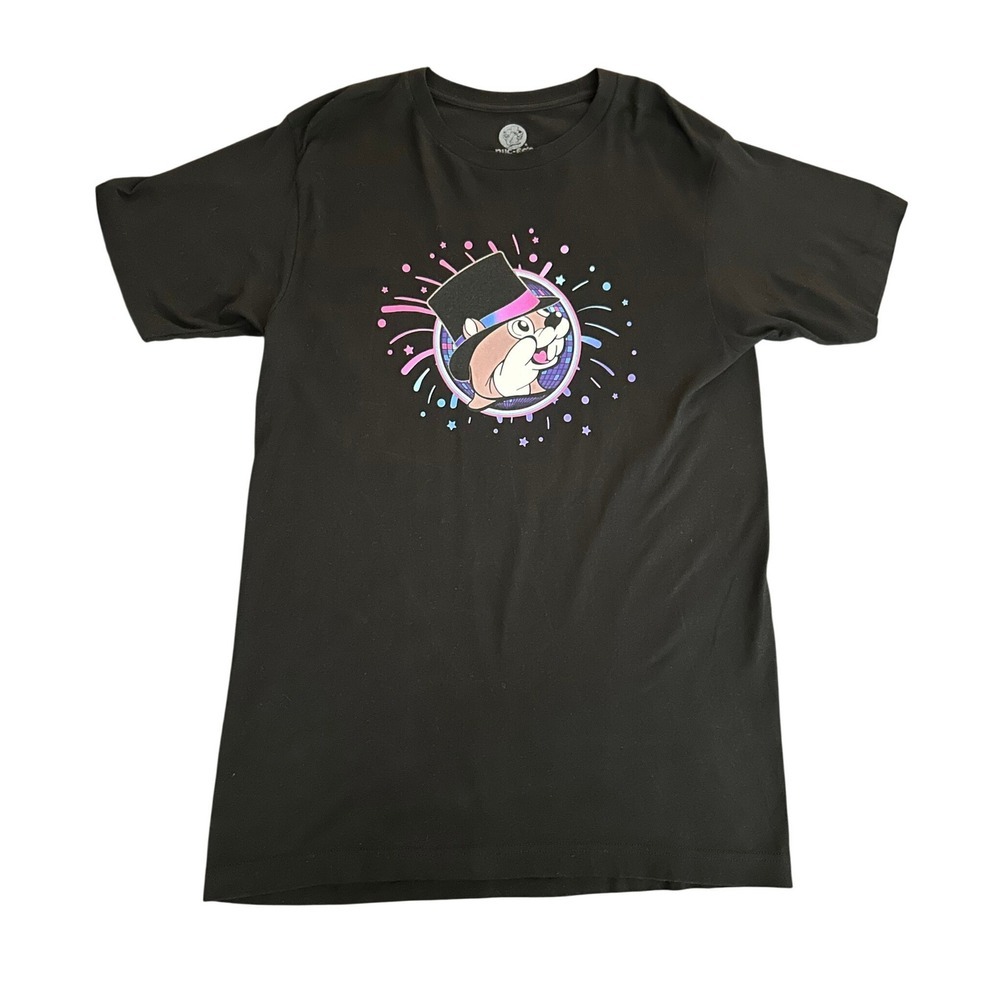 Buc-ees Happy New Year 2023 Graphic T-Shirt Medium BlackNeon Beaver Jerky (1229)